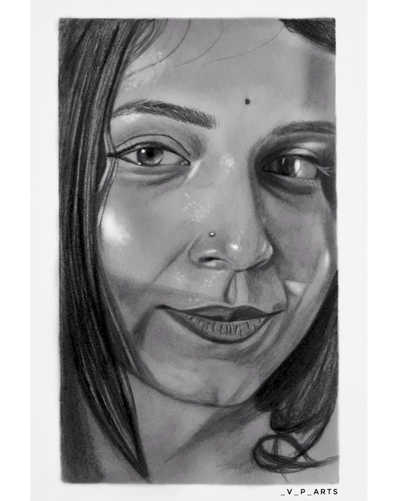 Hand-drawn portrait commission India
