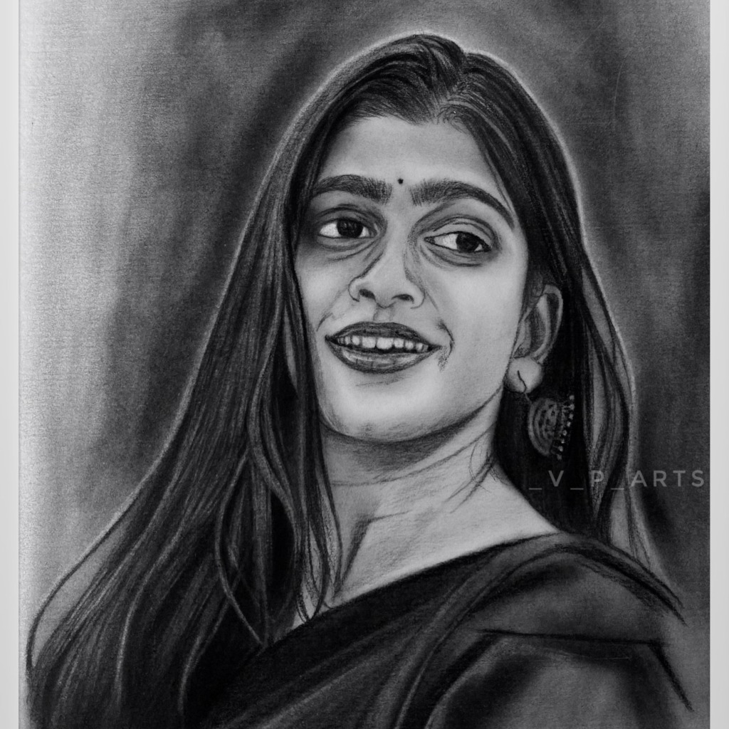 Graphite portrait art Kerala anniversary gift